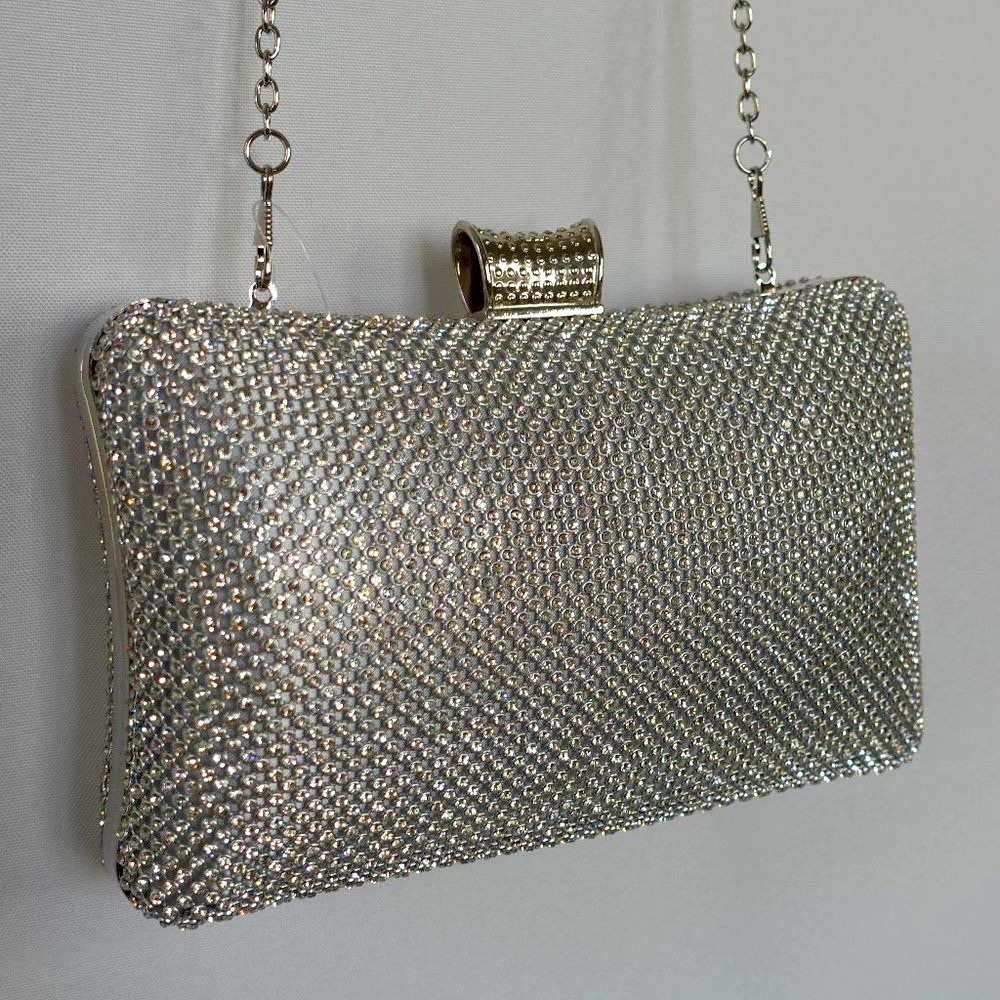Silver Jeweled Clutch
